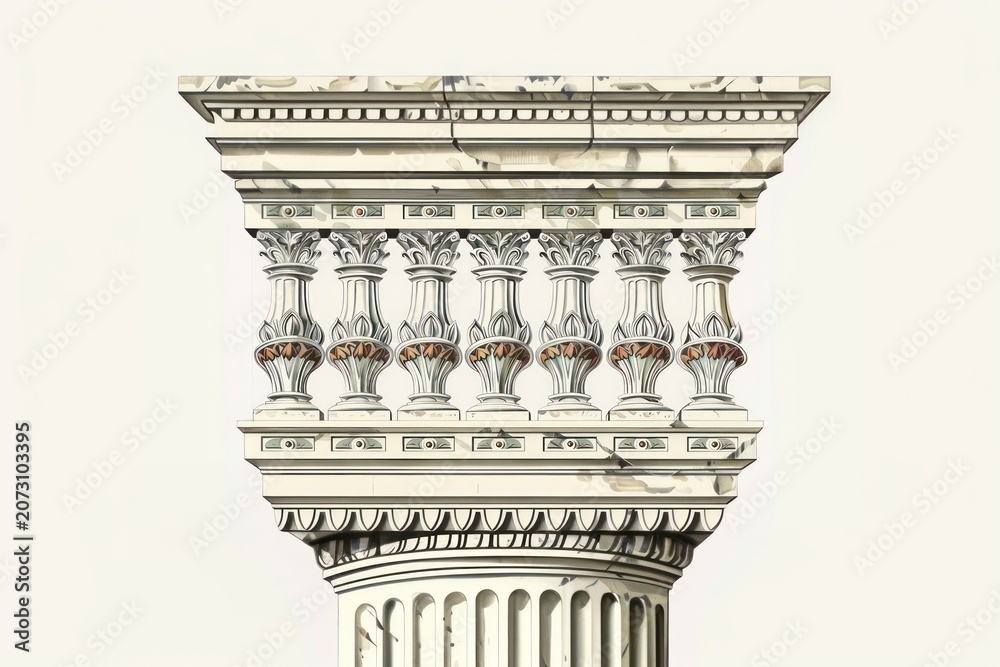 Naklejka premium Detailed classical architectural column illustration