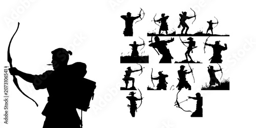 Photos Man Stringing A Longbow Silhouette