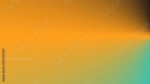Vibrant gradient background with orange and green hues.