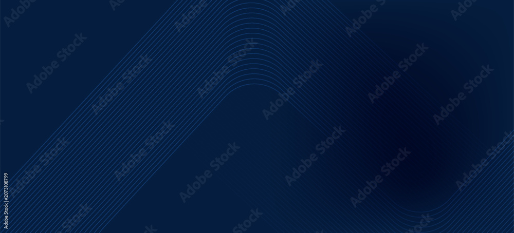 Obraz premium Dark blue background. Modern line stripes curve abstract presentation background. Luxury paper cut background. Abstract decoration, golden pattern, halftone gradients, 3d Vector illustration