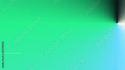 Vibrant green and blue gradient background.