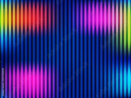Abstract Neon Light Spots with Vertical Stripes Background in Vibrant Gradient Colors