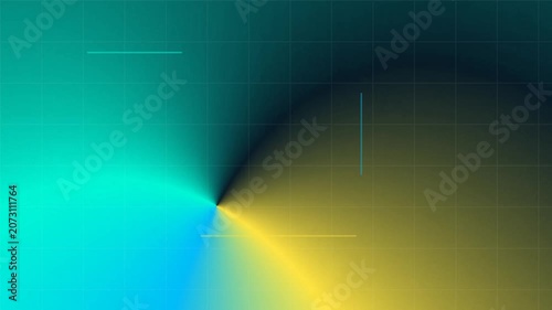 Vibrant gradient background with colorful rays.