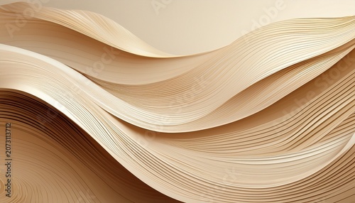 Abstract Beige Wave Background With Elegant Flowing Lines And Modern Minimalist Design