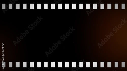 Retro Celluloid Frame Border with Warm Light Glow and Sprocket Holes for Nostalgic Documentary Projects 4k video