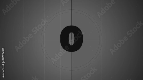 Universal Film Leader Style Retro Movie Countdown Clock Five to Zero 4k video