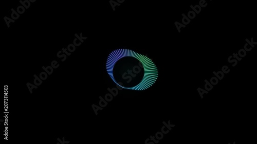 Music Radial Sound Wave Spectrum Digital Audio Visualizer Vibrant Cyan Green Gradient Reactive Bars Center Aligned Minimal Background 4k video