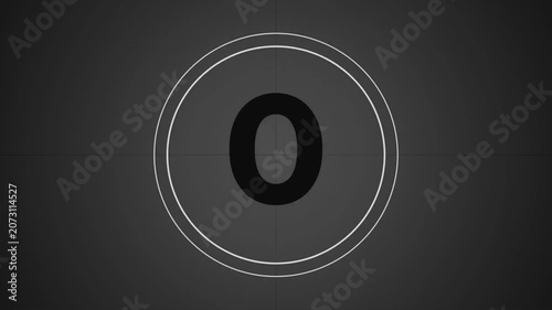Cinematic Film Leader Countdown Timer for Retro Sequence Openers and Dramatic Narrative Intros 4k video