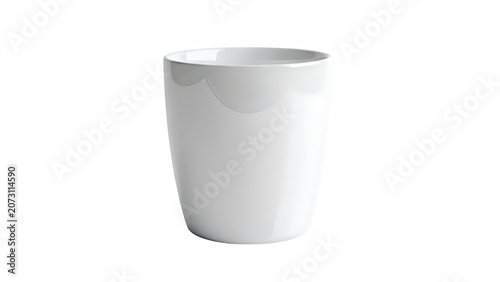 A white ceramic bucket with a handle