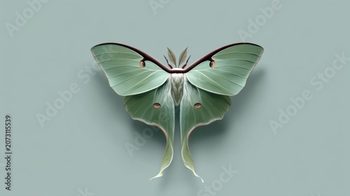 Beautifully Designed Mint Green Butterfly with Elegant Wings and Details