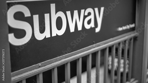 Canvastavla New York City Times Square subway station entrance sign