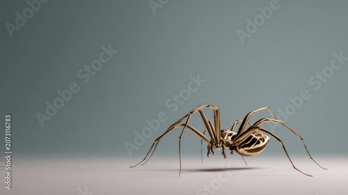 Realistic Spider Crawling on Surface with Neutral Background