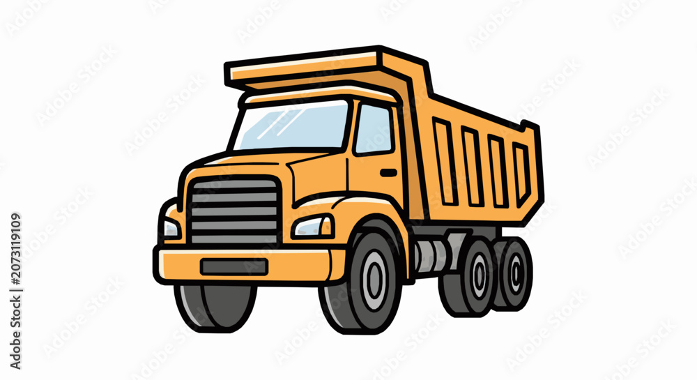 Fototapeta premium Yellow dump truck vector illustration