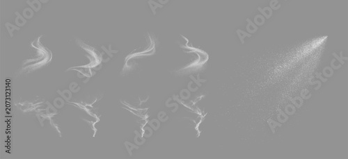 Tableau sur toile Transparent PNG white powder overlays and brushes vector isolated clipping path