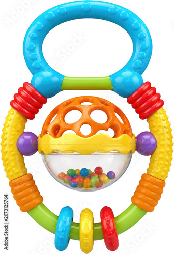 Colorful Baby Rattle Toy isolated on transparent background
