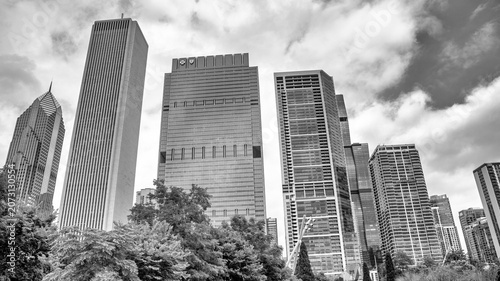 Buildings in Millennium Park, a major Chicago city attraction