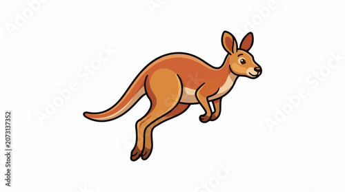 Cartoon kangaroo with orange and brown fur