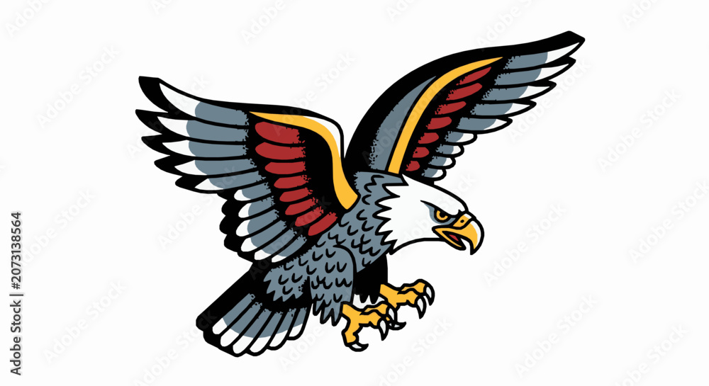 Obraz premium Traditional american eagle tattoo illustration