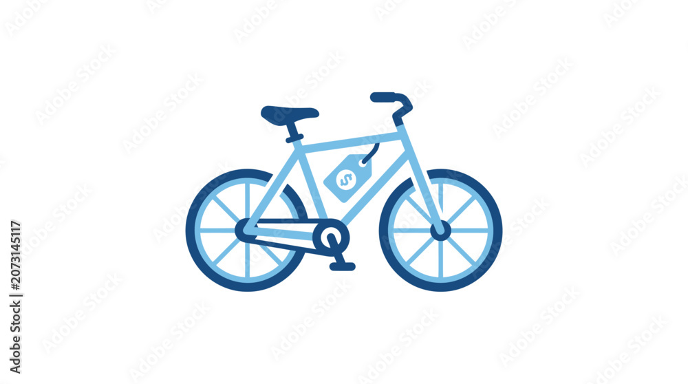 Fototapeta premium Blue bicycle with black seat.