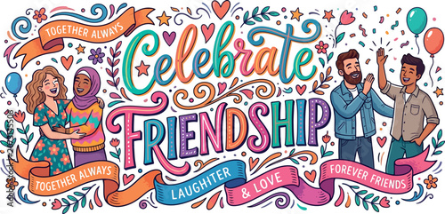 Celebrate friendship day with joyful friends and endless laughter