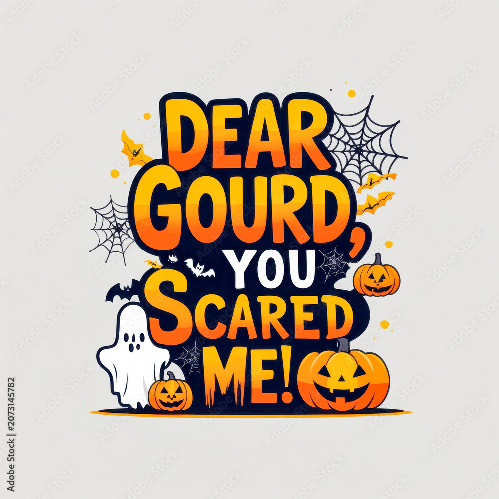 Fototapeta premium Print design poster autumn funny lettering text Halloween on isolated white background AI-Generated