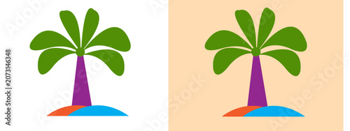 Slika na platnu Tropical palm tree illustration vector illustration