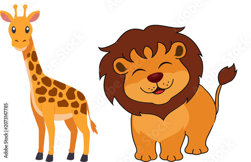 girafa e leão safari