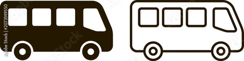 Foto Bus icon set minibus vector symbol