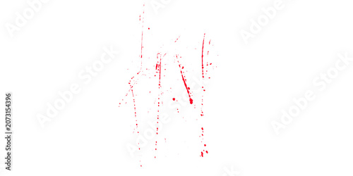 Tableau sur toile Red paint splatters on a transparent background creating a dynamic abstract art