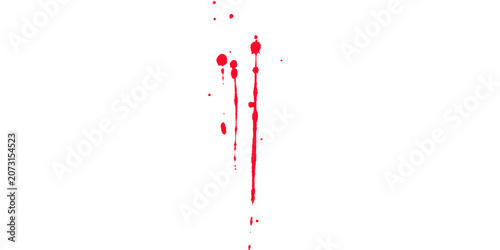 Bild auf Leinwand Red paint splatters and drips on a transparent background creating a bloody effe
