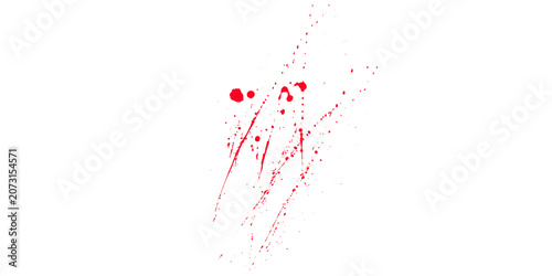 Fotografie Red paint splatters on a transparent background creating a dynamic abstract art