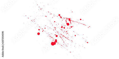 Foto Red paint splatters and smears on a transparent background creating a dynamic ab