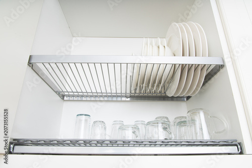 Schilderij op canvas A kitchen cabinet with shelves