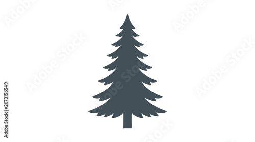 Dark green pine tree silhouette icon.