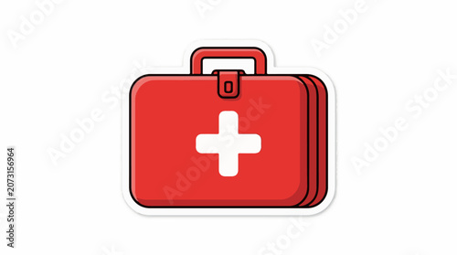 A red first aid kit with a white cross (1)