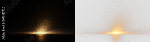 Konstfotografi Bright glow on a transparent background with soft light and dust particles float