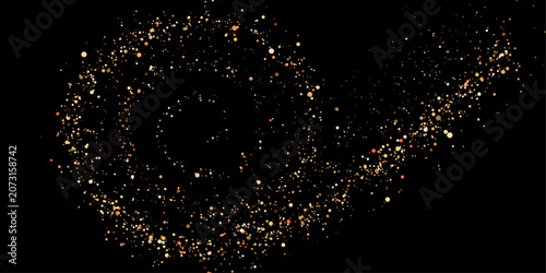 Obraz na plátně Elegant gold sparkle sweep with glowing stardust fragments and radiant festive brilliance