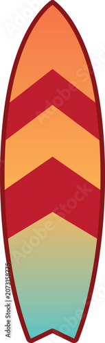 Photography surfing board vector isolated illustration on white background
