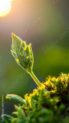Young Green Sprout Growing in Nature.