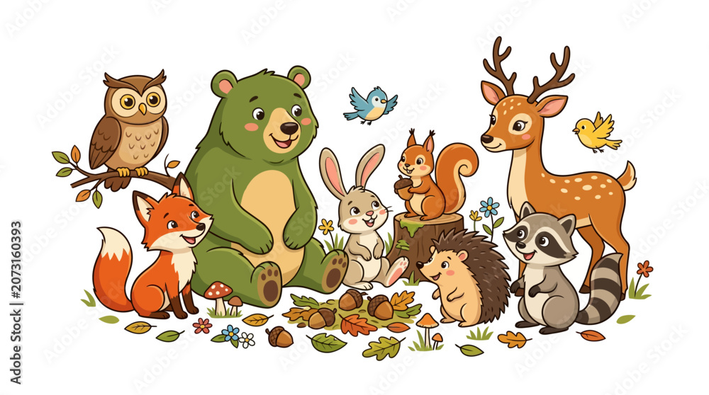 Fototapeta premium set of funny animals