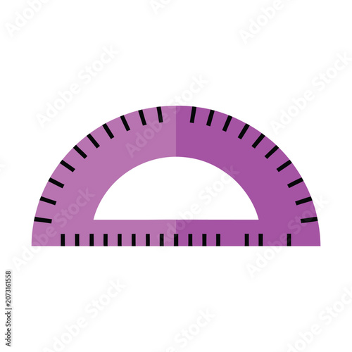 Vector illustration of colorful protractor icon isolated on white background 
