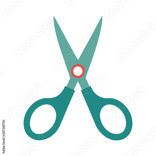 Vector illustration of colorful scissors icon isolated on white background