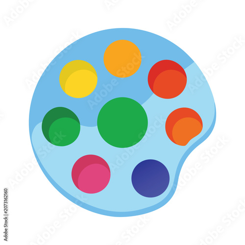 Vector illustration of color palette icon isolated on white background