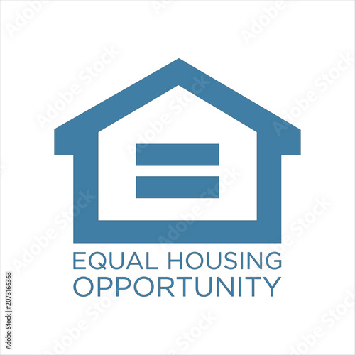 equal housing opportunity blue icon vector