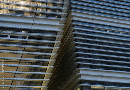 Modern office building glass facade detail
