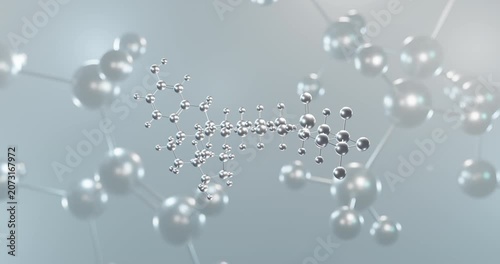 Fulvestrant rotating 3d molecule, molecular structure of estrogen receptor antagonist seamless video
