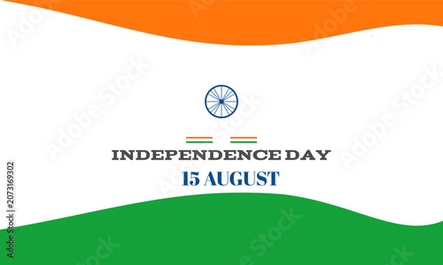 15 August Independence Day Flag Artwork for Patriotic Celebration and National Festival