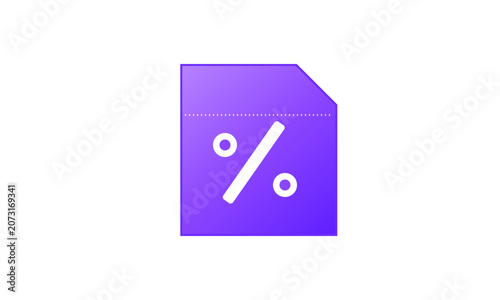 Percentage Tag Icon for Discount Labels Sale Offers and Business Marketing