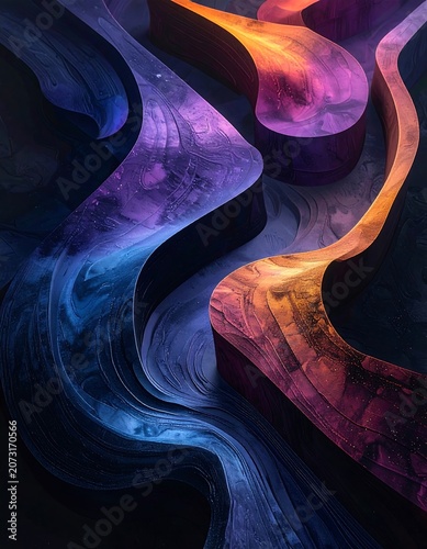 Vibrant colorful abstract wave design.