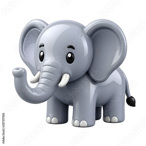 Cute gray toy elephant with big ears and trunk